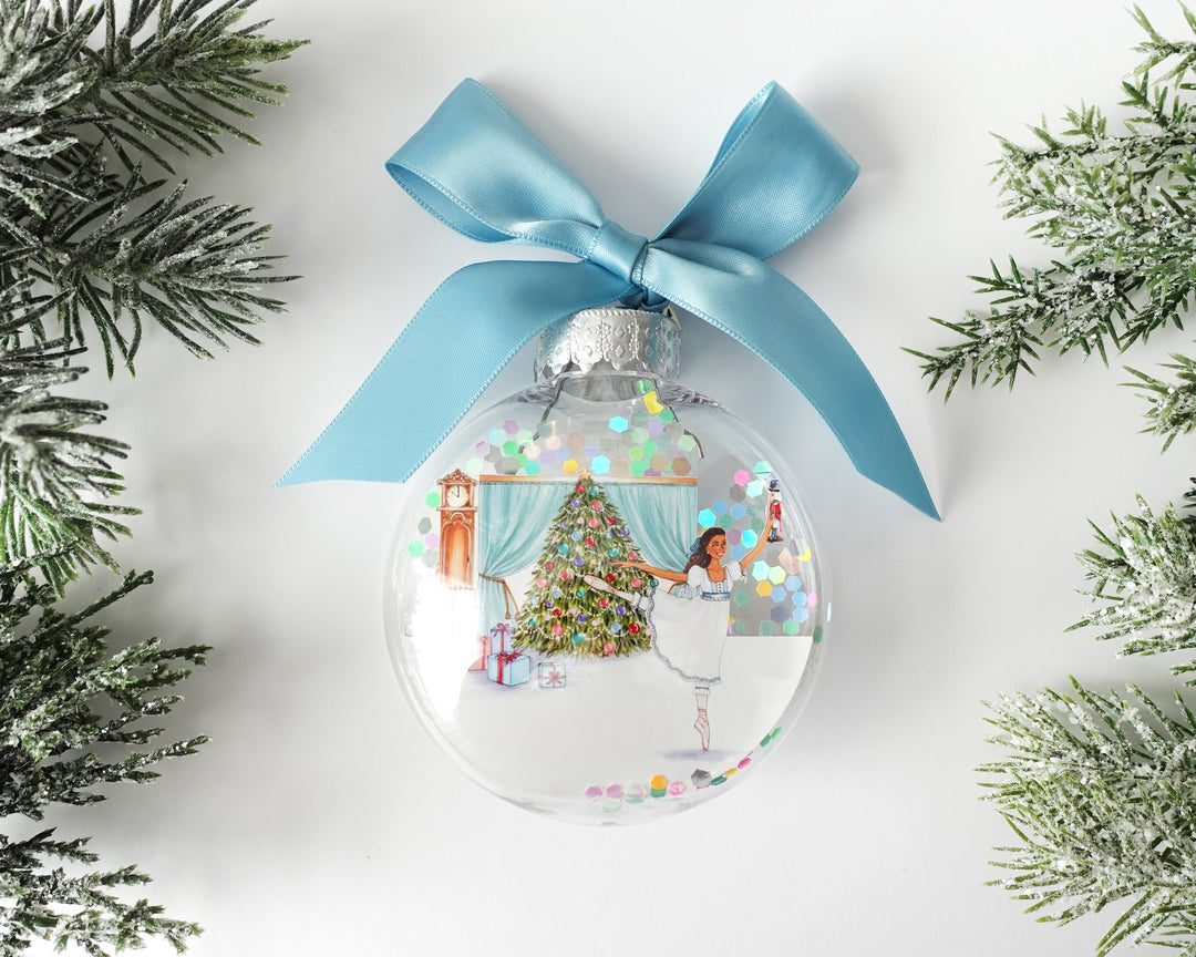 Clara & the Nutcracker Glitter Christmas Ornament