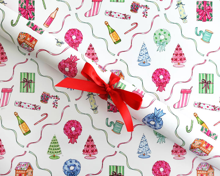 Festive Trimmings Holiday Gift Wrap Sheets