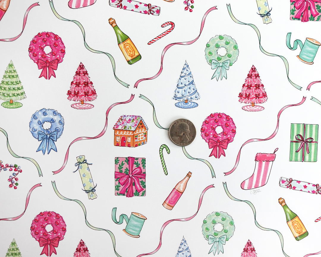 Festive Trimmings Holiday Gift Wrap Sheets