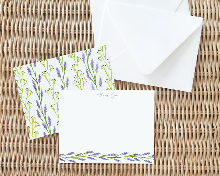 Lavender Rope Personalized Note Card Set