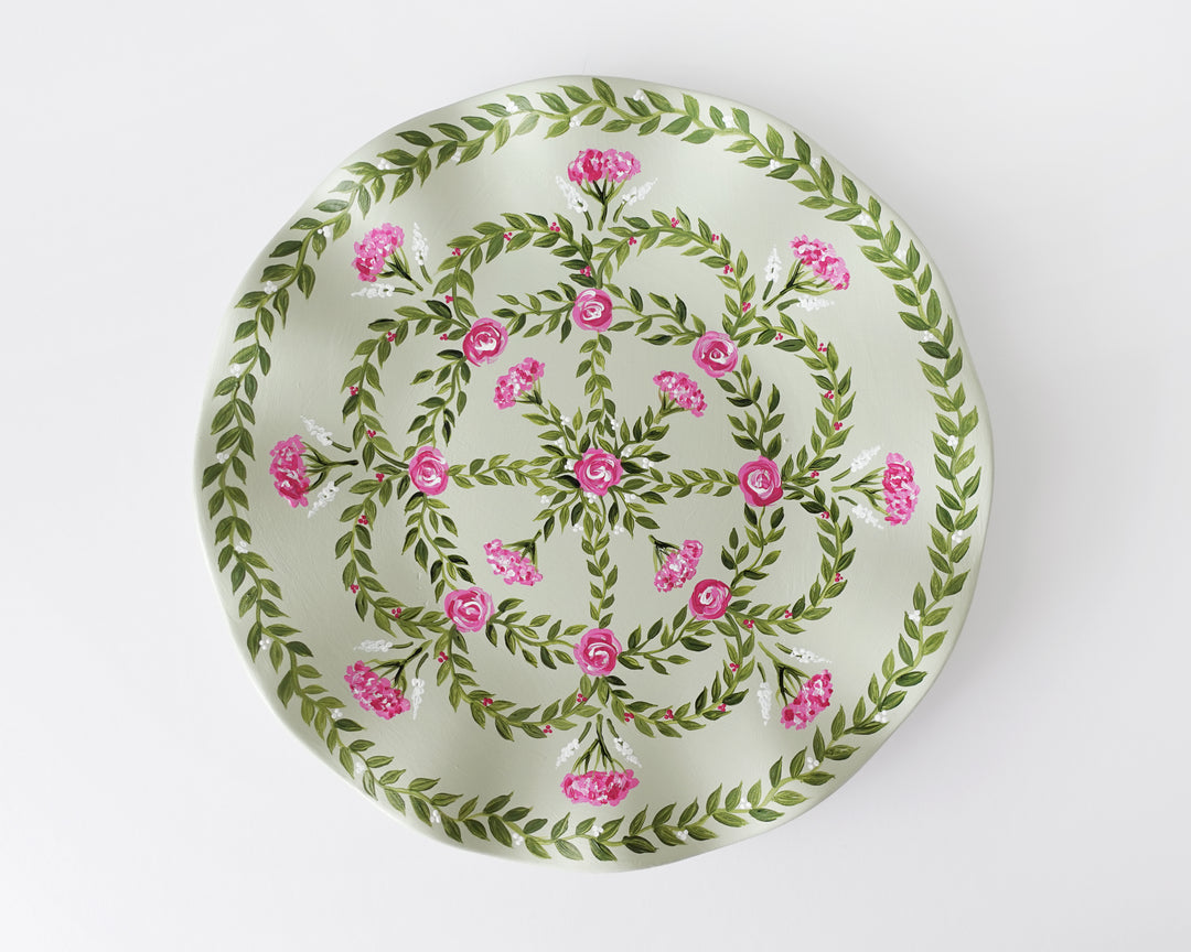 Mint Rose Garland Heirloom Plate