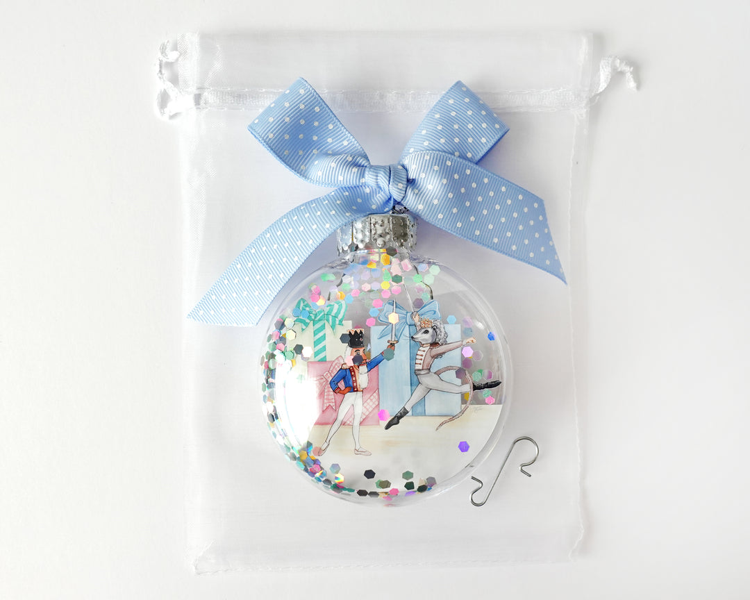 Create Your Own Nutcracker Glitter Ornament Gift Set of 3