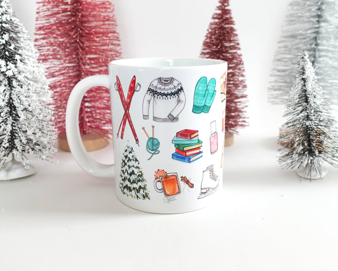 Winter Favorite Things Fashion Illustration Mug