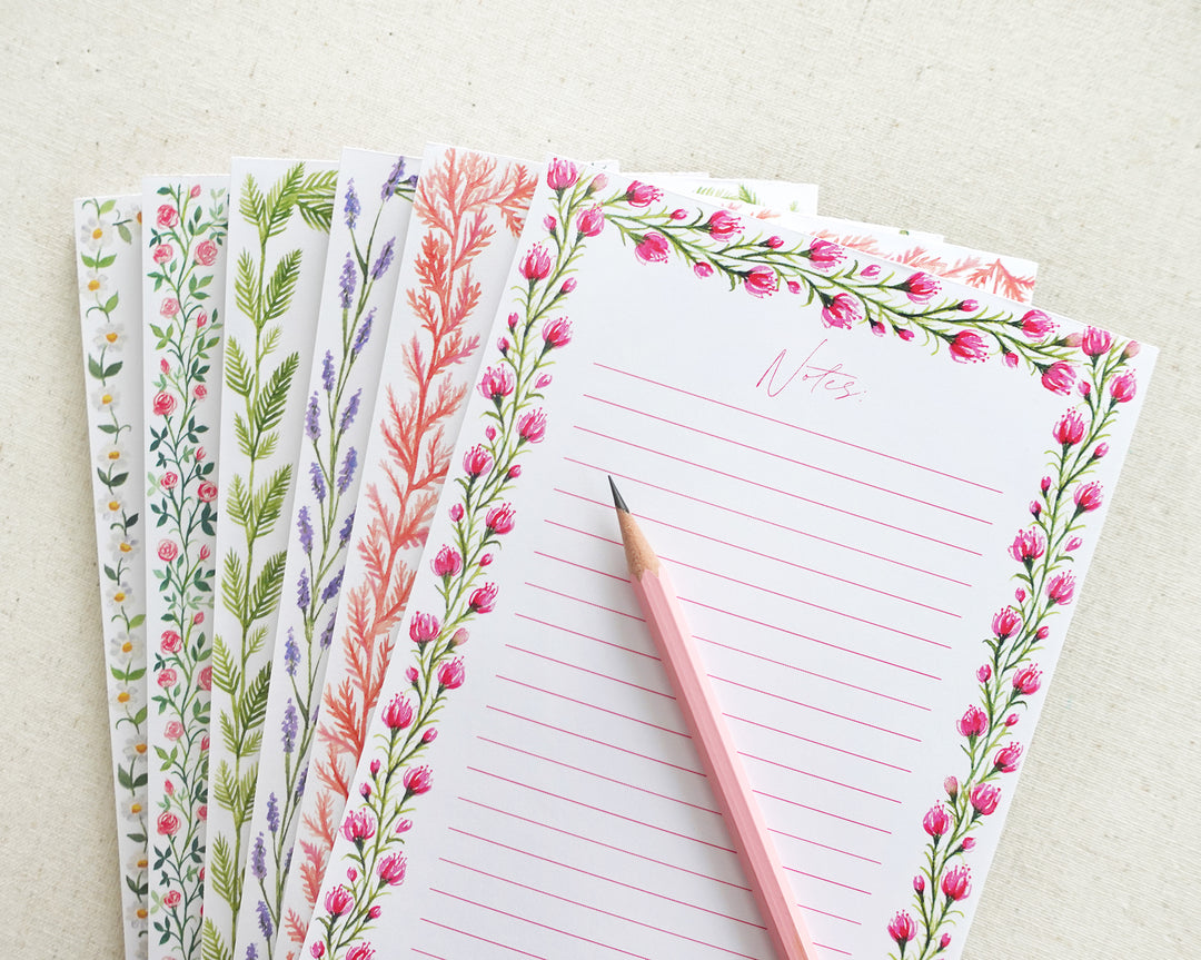 Fuchsia Vines Personalized Notepad