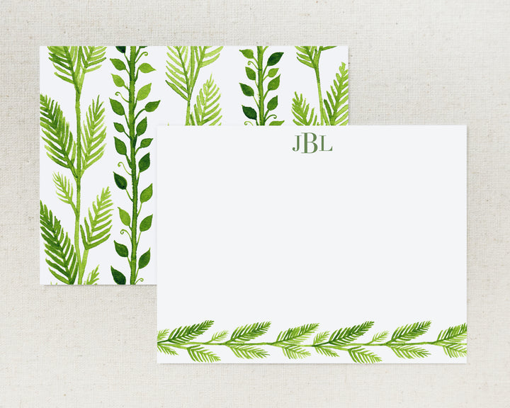 Palm Fronds Personalized Note Card Set