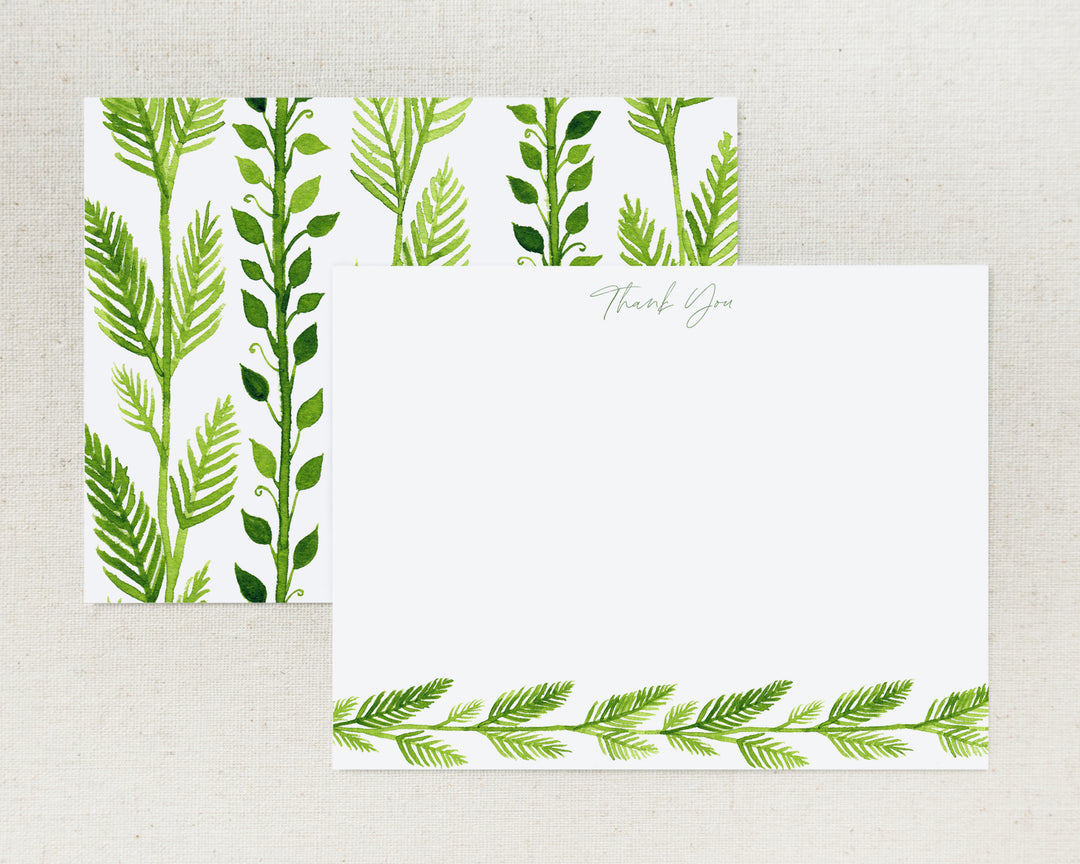 Palm Fronds Personalized Note Card Set