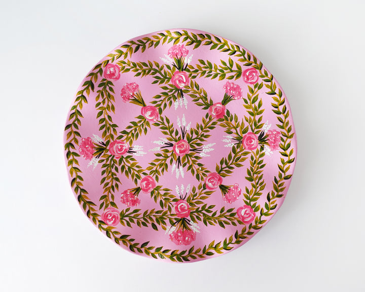 Pink Rose Lattice Heirloom Plate