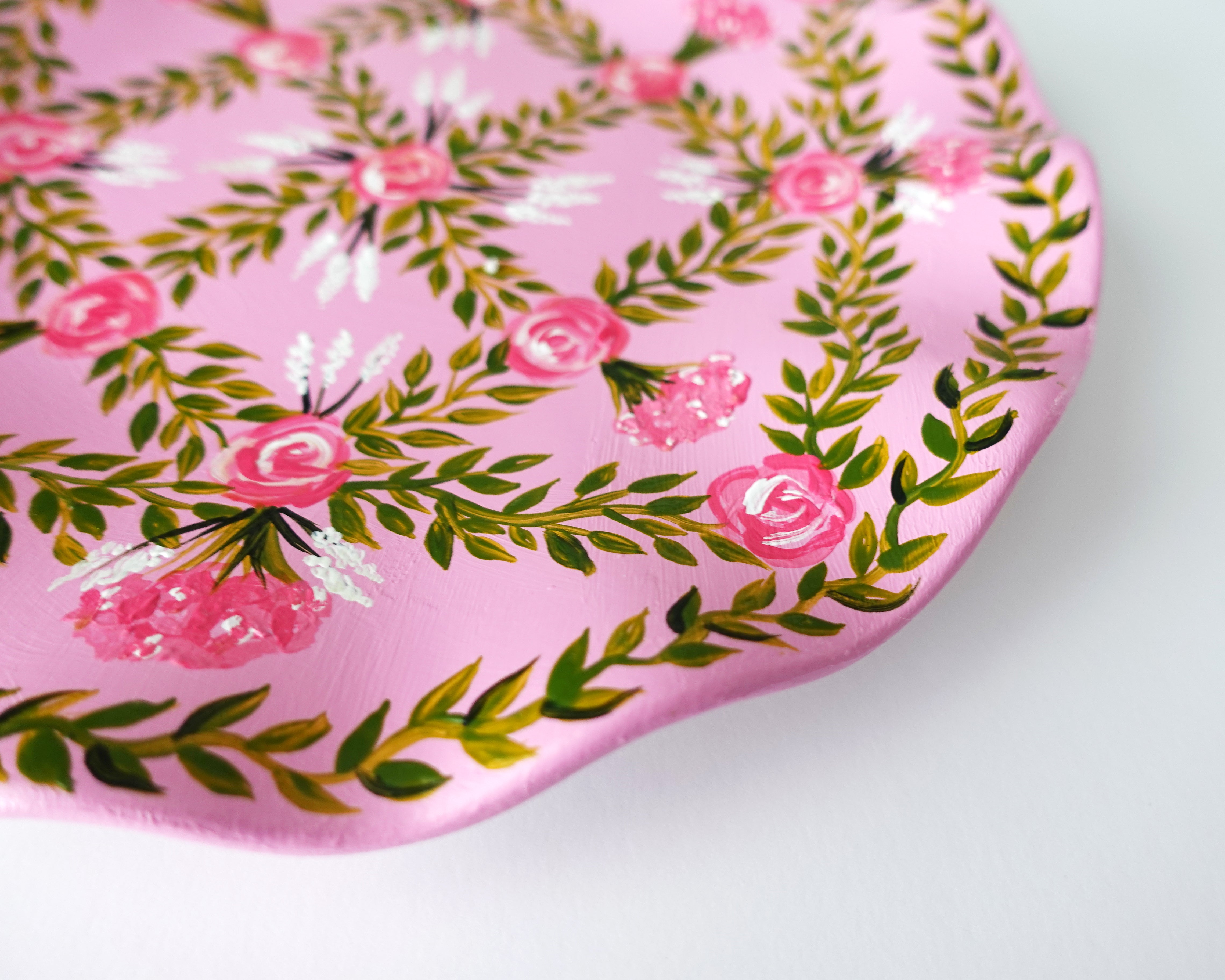 Pink Rose Lattice Heirloom Plate – Joanna Baker