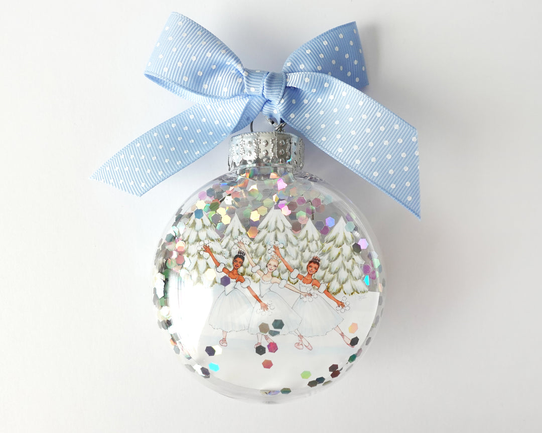 Snowflake Ballerina Nutcracker Glitter Christmas Ornament