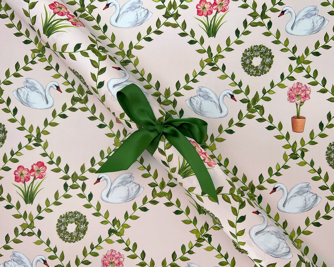 Swan Amaryllis Gift Wrap Sheets
