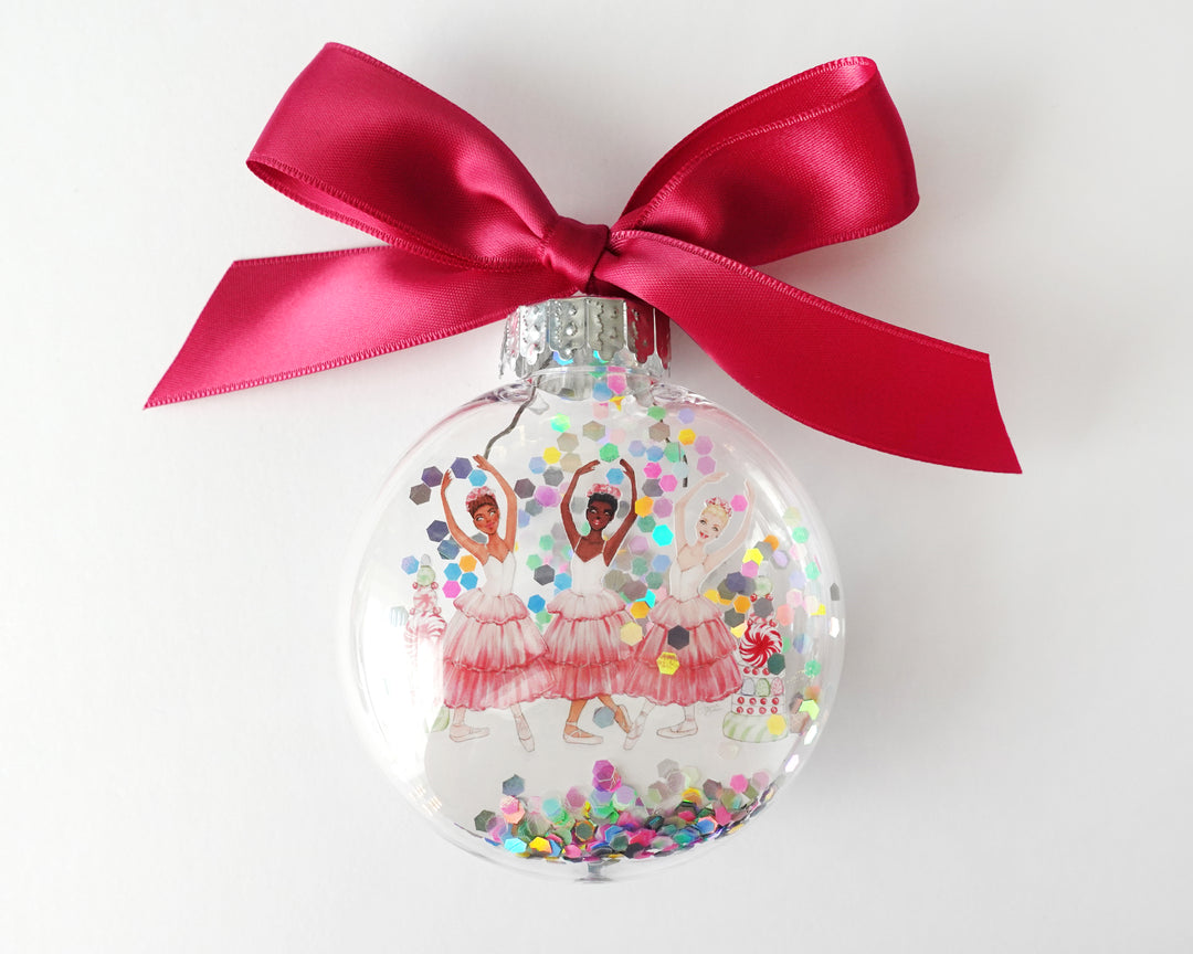 Waltz of the Flowers Nutcracker Glitter Christmas Ornament