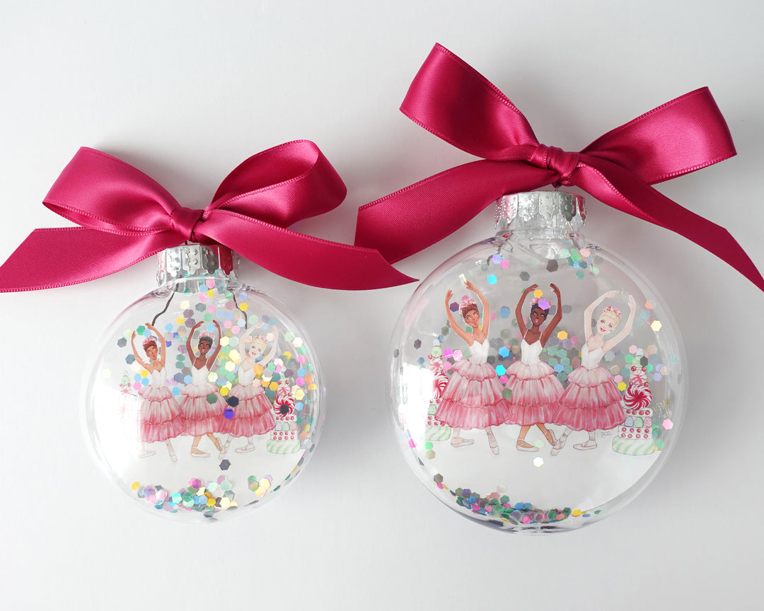 Waltz of the Flowers Nutcracker Glitter Christmas Ornament