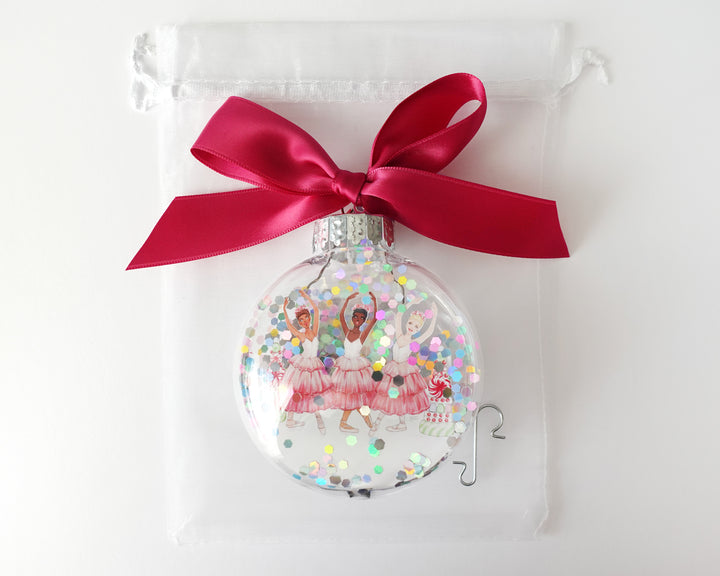 Waltz of the Flowers Nutcracker Glitter Christmas Ornament