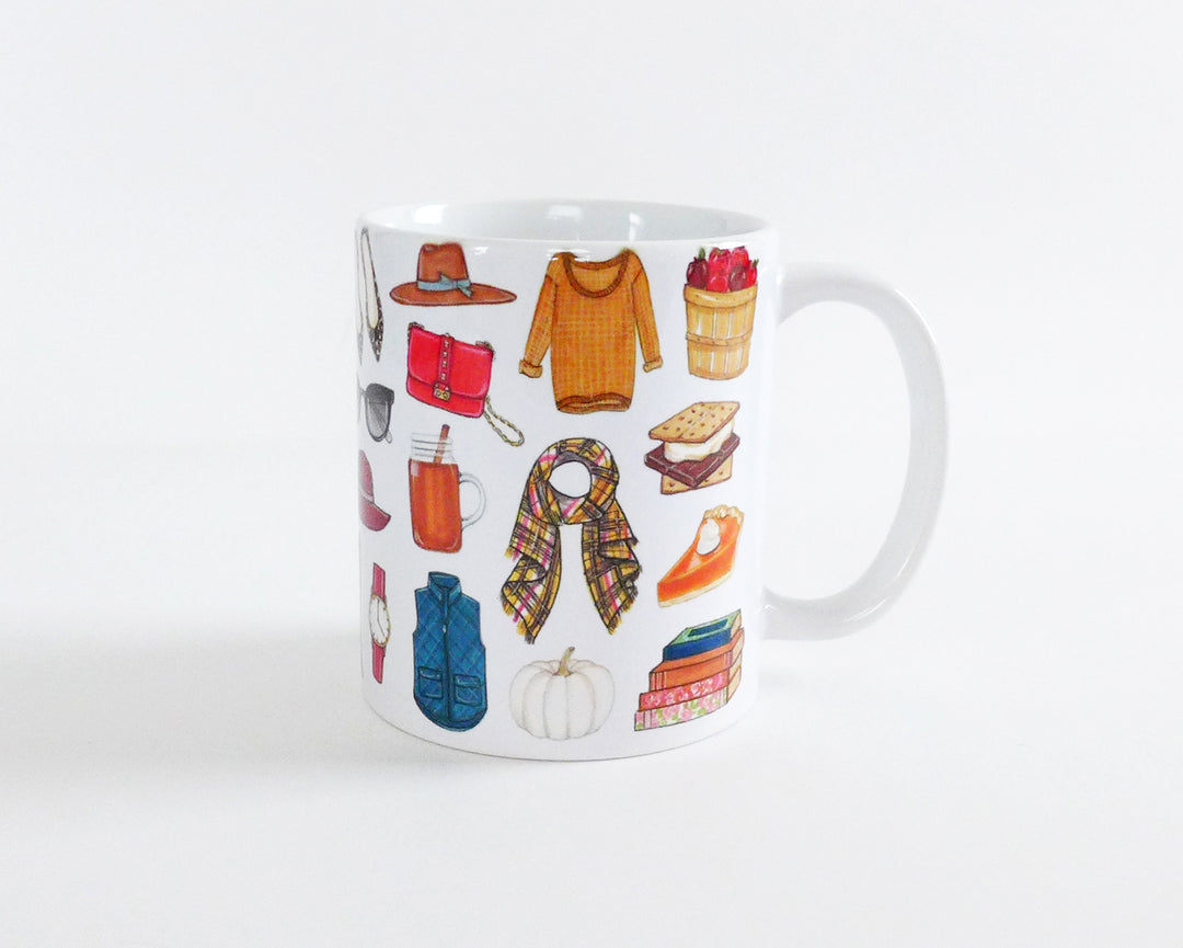 Fall Favorite Things Fashion Illustration Mug