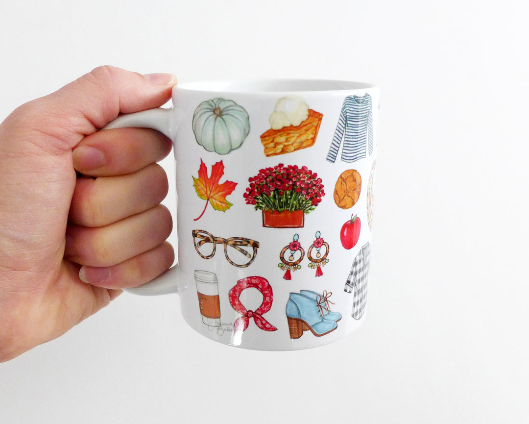 Fall Favorite Things Fashion Illustration Mug