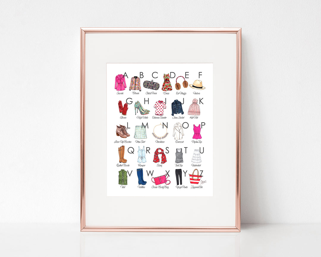 Fashion Illustrated Alphabet Art Print