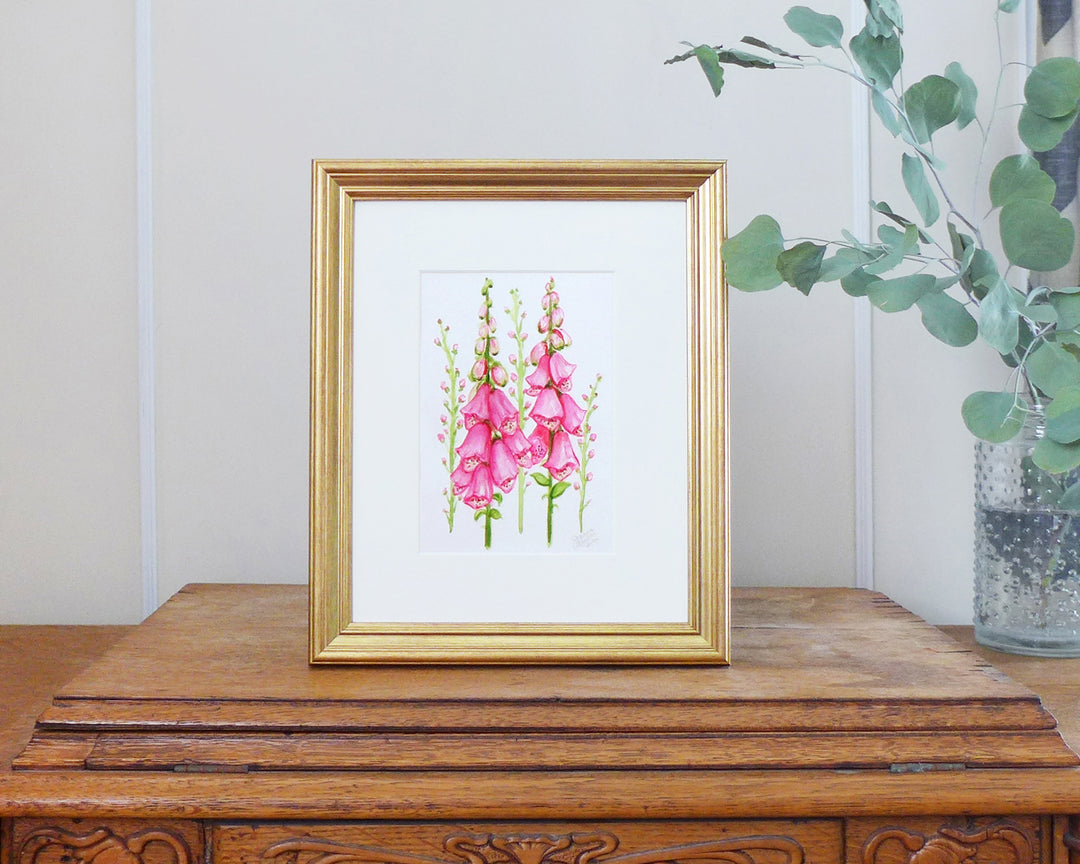 "Bright Pink Foxglove" an Original Watercolor Painting