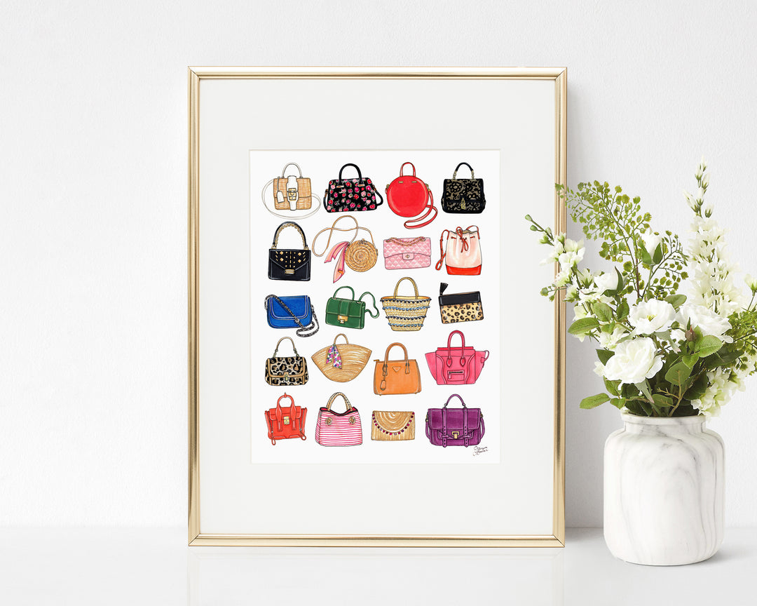 All The Bags Fashion Illustration Art Print