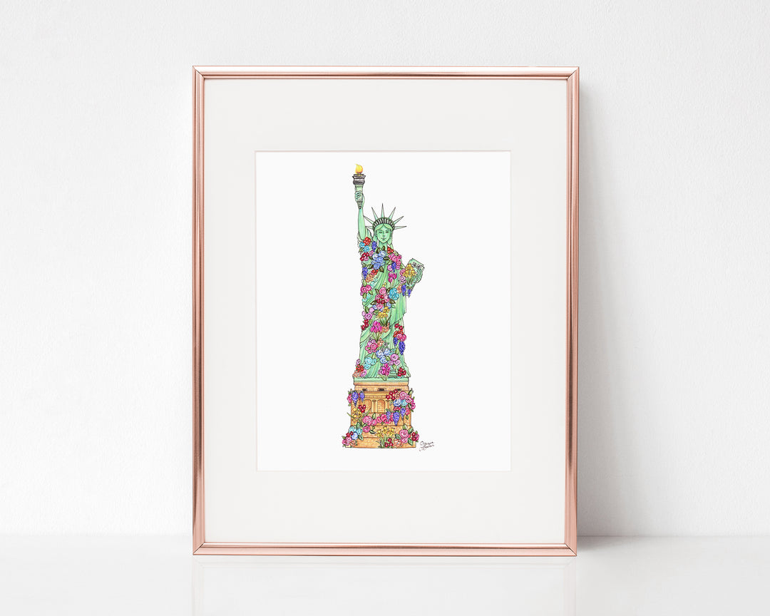 Liberty Flowers Illustration Art Print