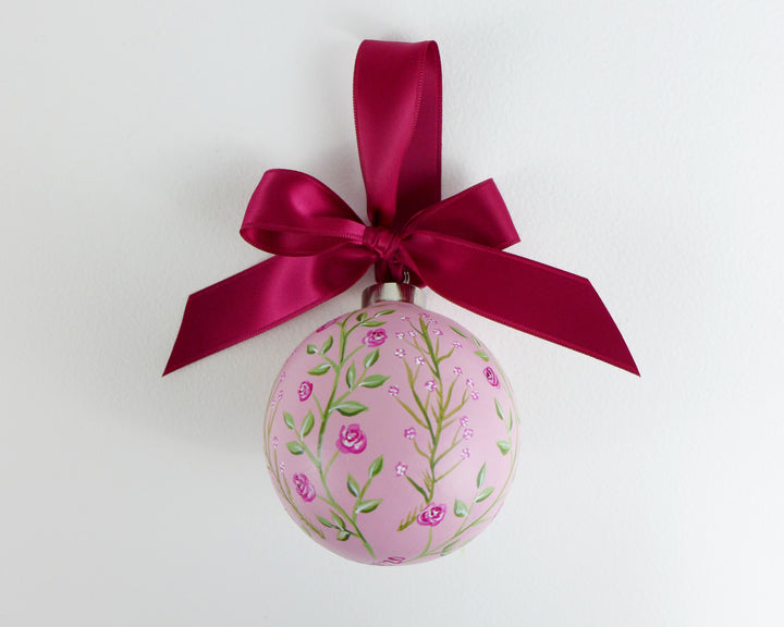 Pink Climbing Roses Heirloom Ornament
