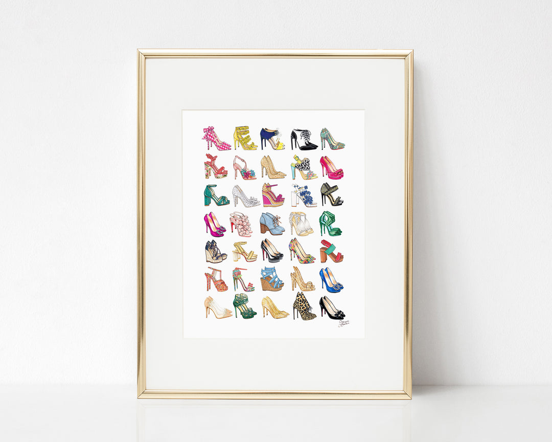 All The Shoes (Heels) Fashion Illustration Art Print