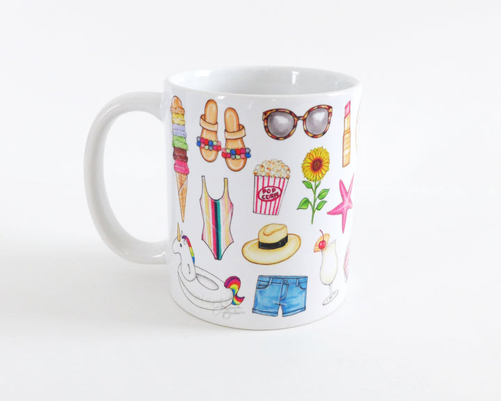 Summer Favorites Fashion Illustration Mug