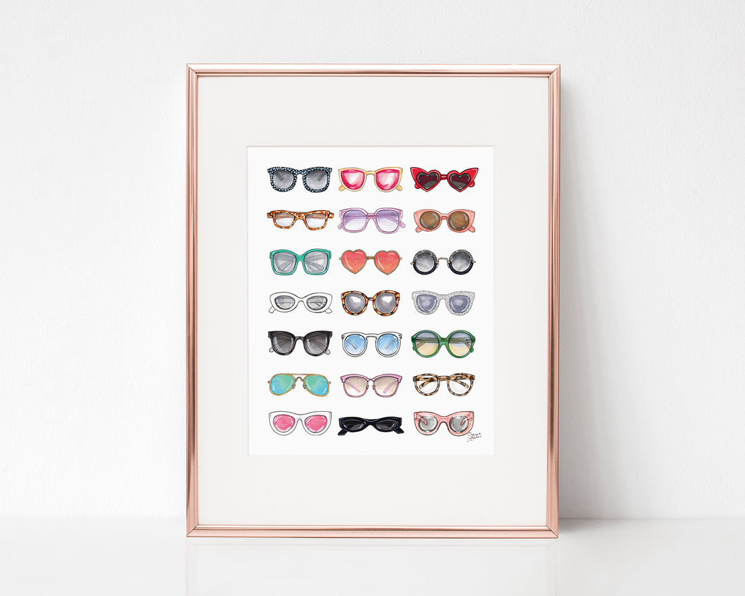 All The Sunglasses Fashion Illustration Art Print